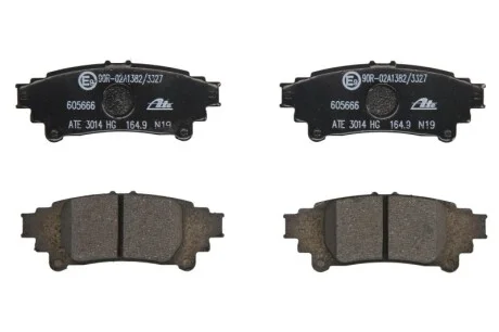 Колодки тормозные (задние) Toyota Highlander 14-/Prius 08-/Lexus GS 12-/RC 14-/RX 08-15 ATE 13046056662