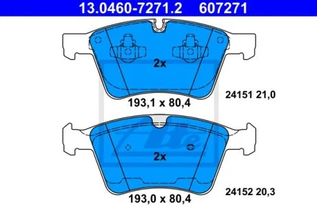 Колодки тормозные (передние) MB GL-class (X164)/M-class (W164)/R-class (W251/V251) 06-14 ATE 13.0460-7271.2