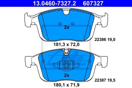 Колодки гальмівні (передні) Volvo XC60 I 08-17 (Ate) ATE 13046073272