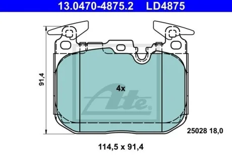 Колодки тормозные (передние) BMW 3 (F30/F31/F34)/ 4 (F32/F36) 11- (Brembo) Ceramic ATE 13047048752