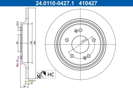 Гальмівний диск ATE 24.0110-0427.1