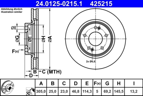 Тормозной диск ATE 24012502151 (фото 1)