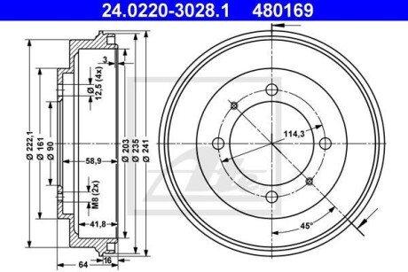 Гальмівний барабан ATE 24022030281