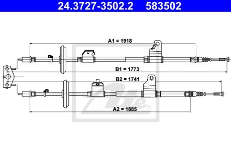 Трос зупиночних гальм ATE 24372735022