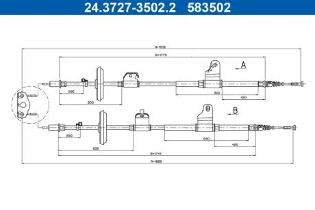 Трос зупиночних гальм ATE 24372735022