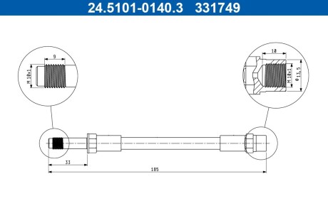 Гальмівний шланг ATE 24.5101-0140.3