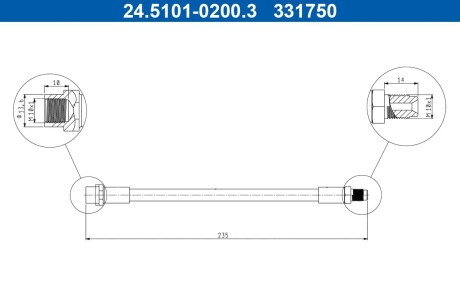 Гальмівний шланг ATE 24.5101-0200.3