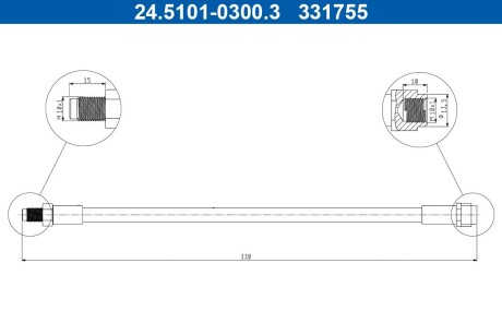 Гальмівний шланг ATE 24.5101-0300.3