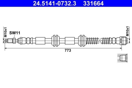 Гальмівний шланг ATE 24.5141-0732.3