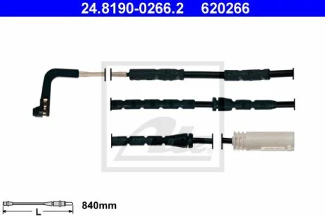 Датчик износа тормозных колодок (передних) BMW 3 (E90-93)/ X1 (E84) 04-11 (L=840mm) ATE 24819002662
