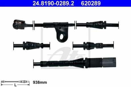 Датчик износа тормозных колодок (передних) BMW X5 (E70/F15)/X6 (E71/F16) 08-19 (L=938mm) ATE 24819002892