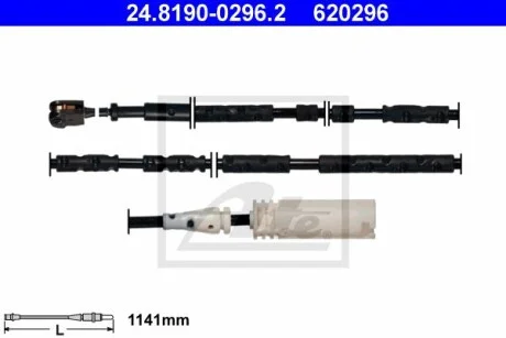 Датчик износа тормозных колодок (задних) BMW X1 (E84) 09-15 (L=1141mm) ATE 24.8190-0296.2
