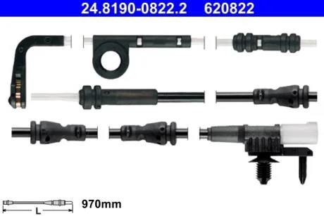 Датчик зносу гальмівних колодок (задніх) Land Rover Defender/Discovery/Range Rover 12- (L=970mm) ATE 24819008222
