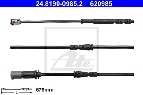 Датчик износа тормозных колодок (передних) BMW i3 (I01) 13- (L=679mm) ATE 24819009852