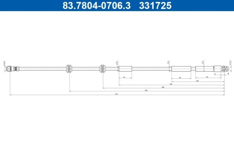 Гальмівний шланг ATE 83.7804-0706.3