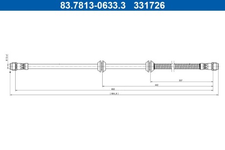 Гальмівний шланг ATE 83.7813-0633.3