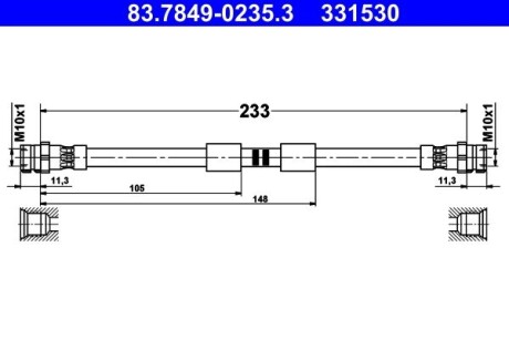 Гальмівний шланг ATE 83.7849-0235.3