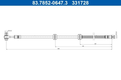 Гальмівний шланг ATE 83.7852-0647.3