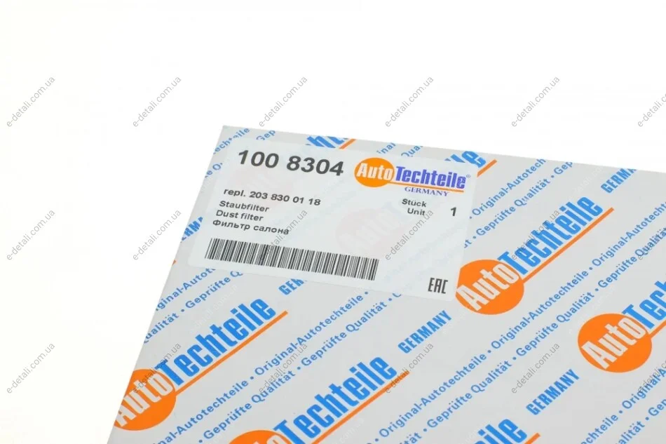 Фильтр салона AUTOTECHTEILE 100 8304 (фото 1)