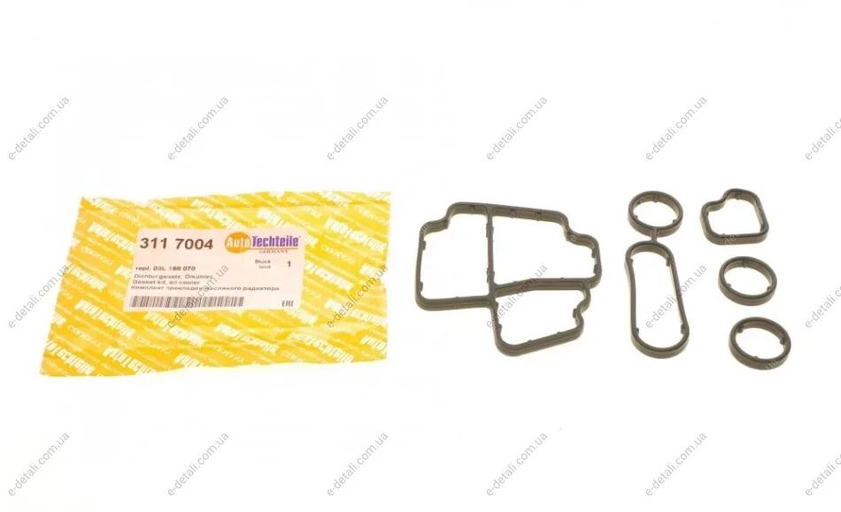 Прокладка корпуса фильтра масляного и радиатора VW Caddy III/Crafter/T5 1.6TDI/2.0TDI 10- (к-кт) AUTOTECHTEILE 311 7004 (фото 1)