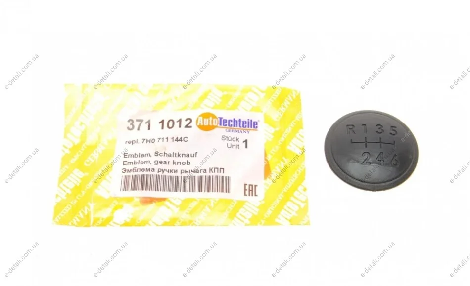 Накладка ручки КПП 1-6/R VW T5 03- (black) AUTOTECHTEILE 371 1012 (фото 1)