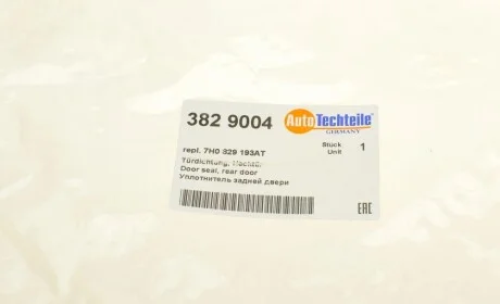 Ущільнювач дверей (задніх) VW T5 03- (ляди) (8290.04) AUTOTECHTEILE 382 9004