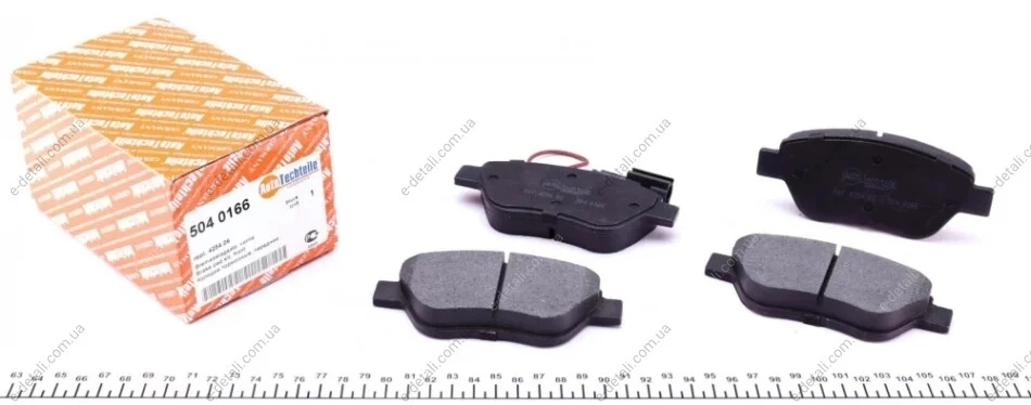 Колодки гальмівні (передні) Fiat Doblo/Citroen Nemo/Peugeot Bipper 08- (Bosch) (з датчиком) AUTOTECHTEILE 504 0166 (фото 1)