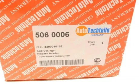 Подшипник выжимной Renault Kangoo 1.5dCi 08- AUTOTECHTEILE 506 0006