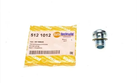 Болт слива масла + шайба Fiat Doblo 10-/Ducato 06-/ Opel Astra 04-15 (M18x1.5) AUTOTECHTEILE 512 1012