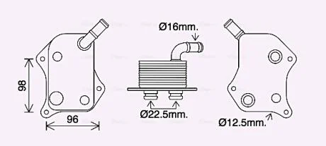 Радіатор масляний VW PASSAT (2001) 2.0 (вир-во AVA) AVA COOLING AI3414