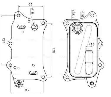 AVA AUDI масляний радіатор (без корпуса) A 4/5/6/7/8, Q7 3.0TFSI 08- AVA COOLING AI3460