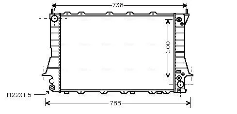 AVA AUDI Радіатор охолодження 100 2,8E V6 90-97 AVA COOLING AIA2084 (фото 1)