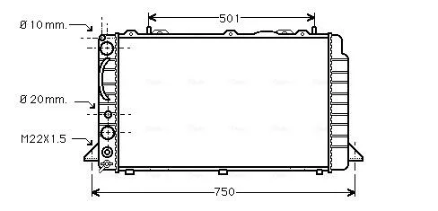 AVA AUDI Радіатор охолодження двиг. 80 B4 4 CYL. (91-) AVA COOLING AIA2089 (фото 1)