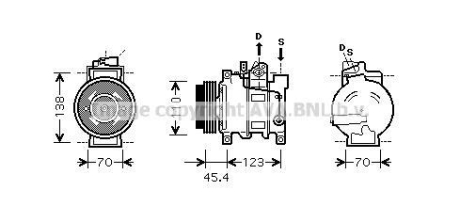 Компресор кондиціонера AUDI A4 B6 (2001) A4 2.5 TDI (вир-во AVA) AVA COOLING AIAK227