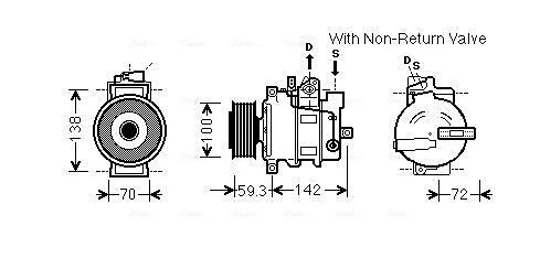 Компресор кондиціонера AUDI A4/ А5/ А6/ Q5 (вир-во AVA) AVA COOLING AIAK334 (фото 1)