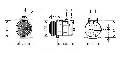 AVA LAND ROVER Компресор кондиціонера FREELANDER I 00- AVA COOLING AUAK056 (фото 1)