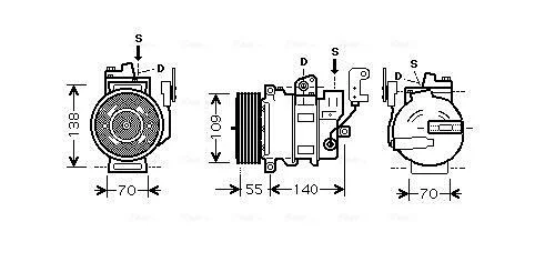 AVA LAND ROVER Компресор кондиціонера DISCOVERY III 2.7 04- AVA COOLING AUAK187 (фото 1)