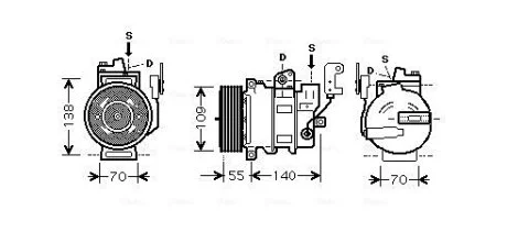 AVA LAND ROVER Компресор кондиціонера DISCOVERY III 2.7 04- AVA COOLING AUAK187