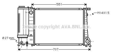 AVA BMW Радіатор охолодження двиг. 5 (E34) AVA COOLING BW2090