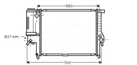 Радіатор, Система охолодження двигуна AVA COOLING BW2140