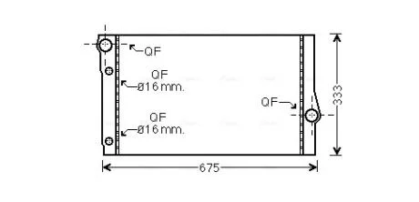 Радіатор охолодження двигуна BMW 5 F10 (10-) 2.0D, 3.0D АКПП AVA AVA COOLING BW2410