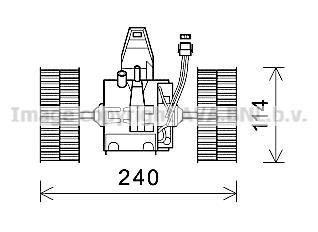 Вентилятор отопителя салона BMW 5 E60 (03-), BMW 6 E63-E64 (04-) AVA COOLING BW8491 (фото 1)