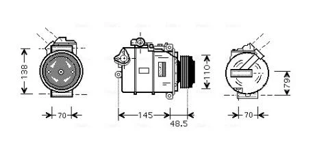 Компресор кондиціонера BMW (вир-во AVA) AVA COOLING BWAK309