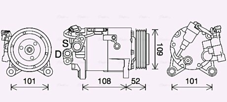 AVA BMW Компресор кондиціонера 2 Active Tourer (F45) 14-, 2 Gran Tourer (F46) 14-, 7 (G11, G12) 15-, X3 (F25) 14-, MINI AVA COOLING BWAK566