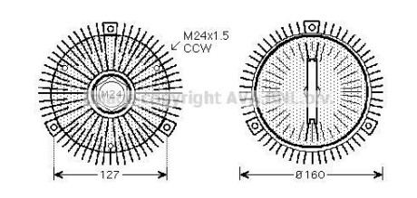 AVA BMW Віскомуфта вентилятора 3 E36/46, 5 E34/39, 7 E38, X5 E53 2.0/3.0 AVA COOLING BWC323