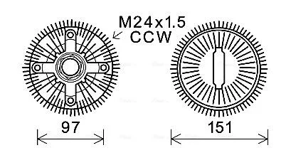 AVA BMW Муфта зчеплення вентилятора 7 (E65, E66, E67) 01-, X5 (E53) 00- AVA COOLING BWC392