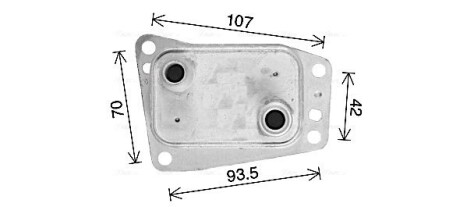 AVA CITROEN Масляний радіатор C4 2.0 09-, C5 2.0 09-, JUMPER 2.0 15-, FORD, PEUGEOT AVA COOLING CN3327