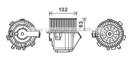 Вентилятор обігрівача салону Peugeot 407 (04-), Citroen C5 (08-) AVA AVA COOLING CN8298