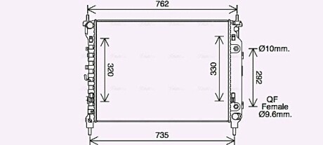 AVA OPEL Радіатор охолодження двиг. Antara, Chevrolet Captiva 2.2CDTi 10- (акпп) AVA COOLING CT2067