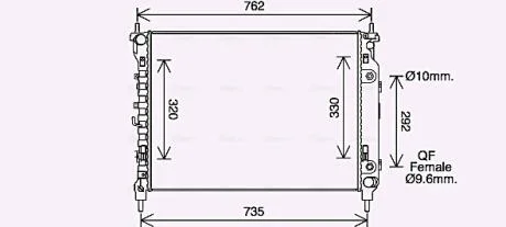 Радіатор охолодження двигуна AVA COOLING CT2067